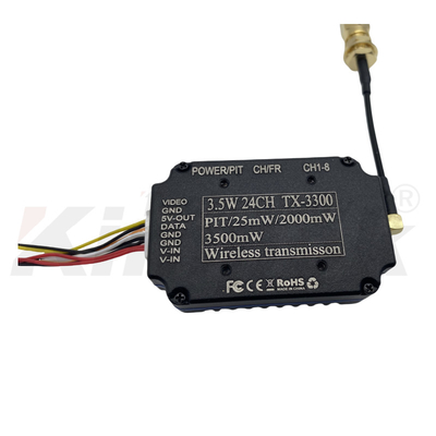 3.3 GHz 3.5W FPV Analoge Videozender en -ontvanger 24CH Lange Afstand Draadloze Video TX VRX
